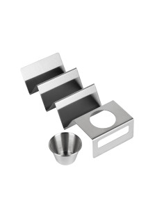 Set de 2 soportes para tacos con salsera